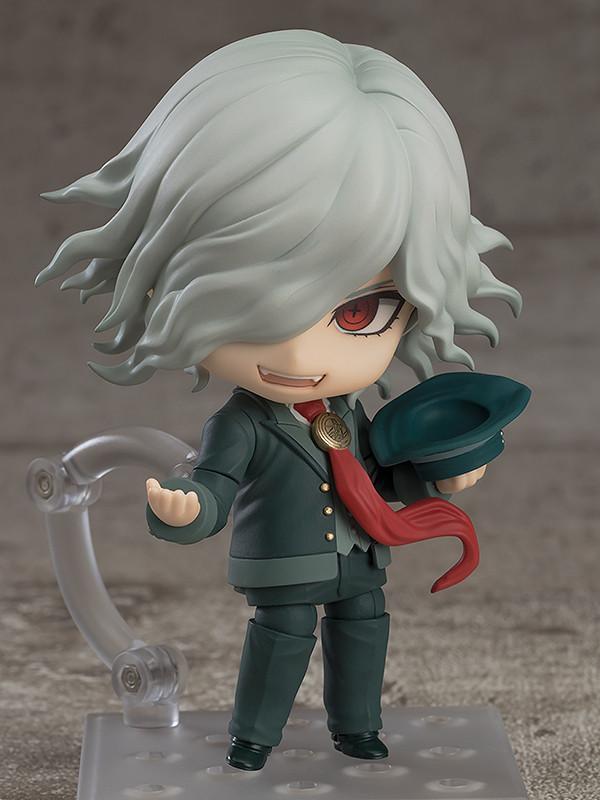 Edmond Dant�s Nendoroid holding his handheld hat accessory, showing his full hairstyle and a confident smiling expression.