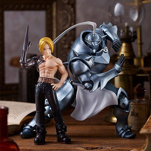 Alphonse Elric and Edward Elric POP UP PARADE figures posed together in a classic Fullmetal Alchemist battle stance diorama.