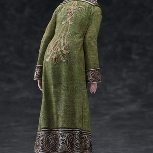 Rear view of the Rya Pop Up Parade figure showing the intricate gold embroidery on the back of her gown.