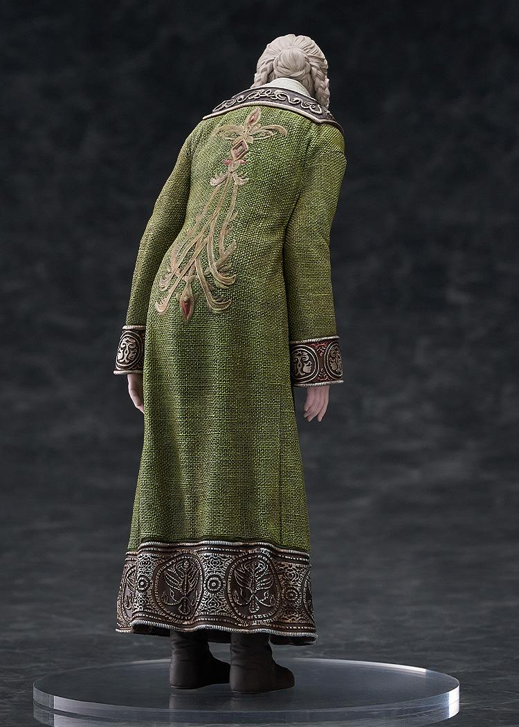 Rear view of the Rya Pop Up Parade figure showing the intricate gold embroidery on the back of her gown.