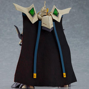 Rear view of the Escaflowne model kit featuring the alternative nonwoven fabric cape for a more realistic and poseable drape.