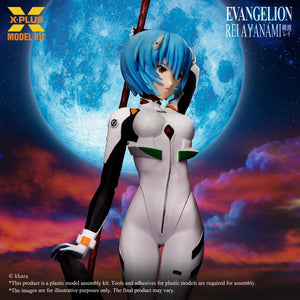 Close-up view of the Rei Ayanami model kit torso and plugsuit armor pieces.