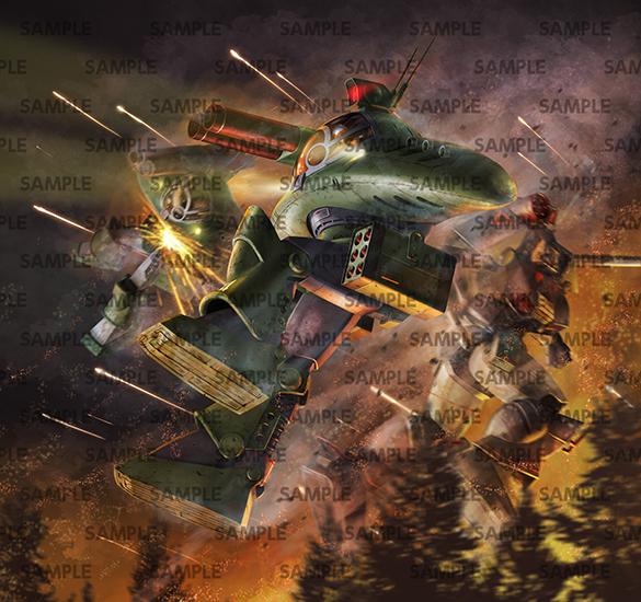 Official dramatic box art illustration for the Max Factory Combat Armors MAX13 Cabarov AG9 Nicholaiev, depicting multiple mechas charging through an active battlefield.