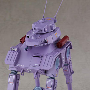 Detailed view of the Crab Gunner's upper hull, main gun, and sensor arrays in a matte purple finish.