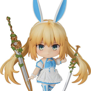 Main image of the Fate/Grand Order Nendoroid Berserker/Altria Caster figure by Good Smile Company, showing the sullen face and rabbit ears with her two swords.