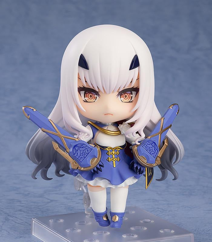 Nendoroid Melusine figure with the calm face plate, holding the two parts of her Innocence Arondight weapon in a standard stance.