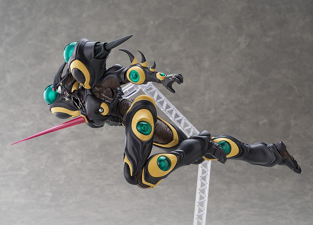 Dynamic mid-air action pose of Gigantic Dark using the Gravity Ram effect, supported by a posing arm.