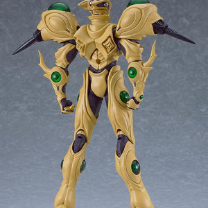 Back view of the Guyver Gigantic figma highlighting the detailed armor sculpting and proportions on a grey background.