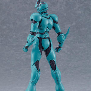 Rear view of the figma Guyver I action figure showing detailed armor sculpt and joint parts.