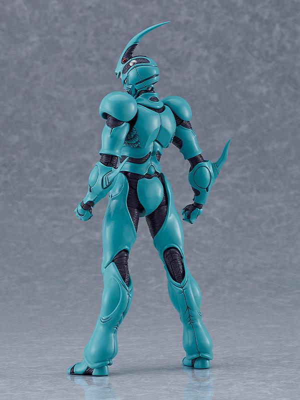 Rear view of the figma Guyver I action figure showing detailed armor sculpt and joint parts.