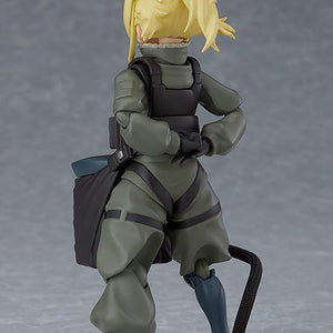 Back view of the Tanya Degurechaff figma displaying the military uniform seams, rear flight harness, and hairstyle.