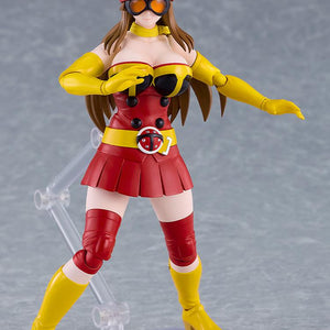 figma Yuriko Okada figure posed in her helmet with open hands extended forward in a defensive combat stance.