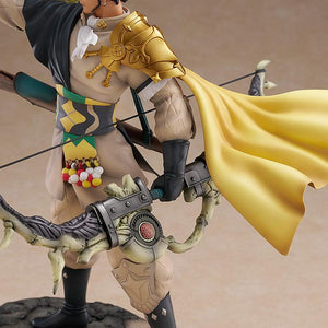 Close-up of the sculpted Failnaught Heroes' Relic bow and golden shoulder armor on the Claude 1/7 scale figure.