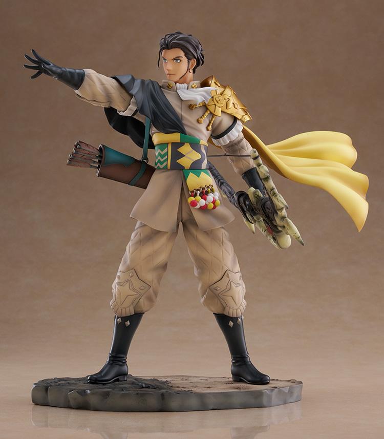 Front full-body view of Claude 1/7 scale figure displaying detailed quilted trousers, green sash, and bow.
