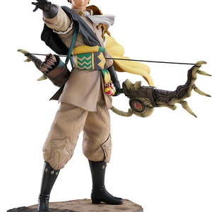 Isolated full body studio shot on a clean white background of the Fire Emblem: Three Houses Claude 1/7 scale figure.