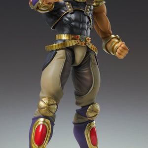 Fully articulated Raoh Super Action Statue figure extending his right palm forward in a powerful strike pose.