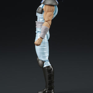 Left side profile view of the DIGACTION Rei figure detailing the arm articulation and tall black boots.