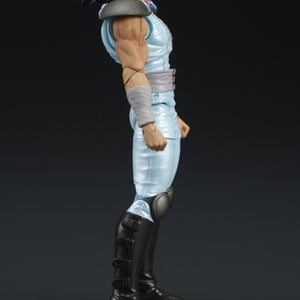 Right side profile view of the DIGACTION Rei action figure showcasing shoulder armor and boot details.