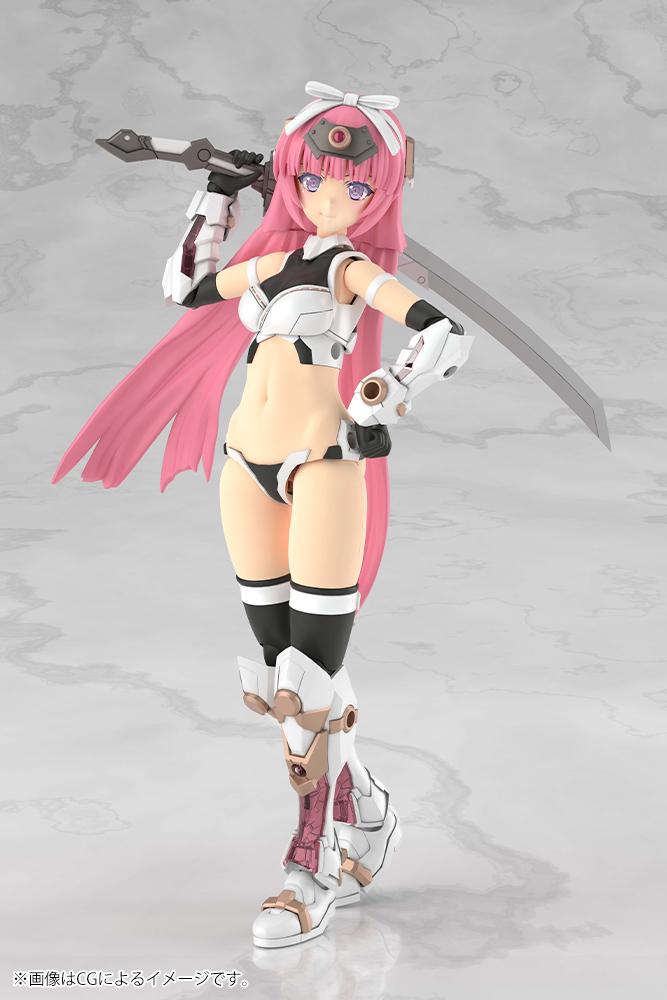 Fully built Magatsuki Kikka base body posing confidently with her long sword resting over her right shoulder.