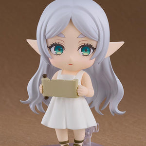 Apprentice Era Frieren Nendoroid holding a scroll accessory with both hands in a neutral expression.