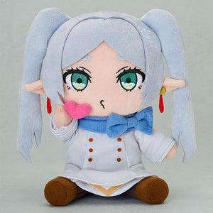 Frieren plushie from Beyond Journey's End in a blow kiss pose featuring a pink heart and elf ears.