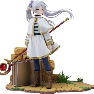 Full 1/7 scale figure of Frieren from Beyond Journey's End with staff, trunk, and meadow base.