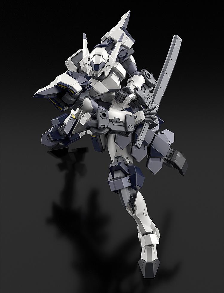 Azure Raven model kit mid-dash in a dynamic combat pose showcasing joint flexibility.