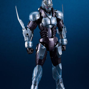 The Gale Hound Guyver 01 model kit featuring extended High-Frequency Blades on the forearms and a closed chest.