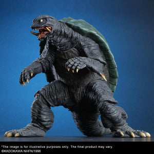 High-detail shot of Gamera in a dynamic pose, featuring adjusted coloration to reflect the battle with Legion.