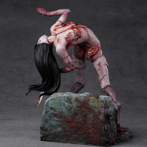 Detailed rear profile of the Kashimashi statue by Gecco, showcasing the high level of detail in the creature's distorted anatomy.