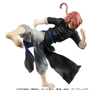 High-angle action view of Yato Clan warrior Kamui Ver.2 figure mid-kick with bare feet.