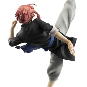 Back view of Gintama G.E.M. Kamui Ver.2 figure showing pink braided ponytail and dynamic leg extension.