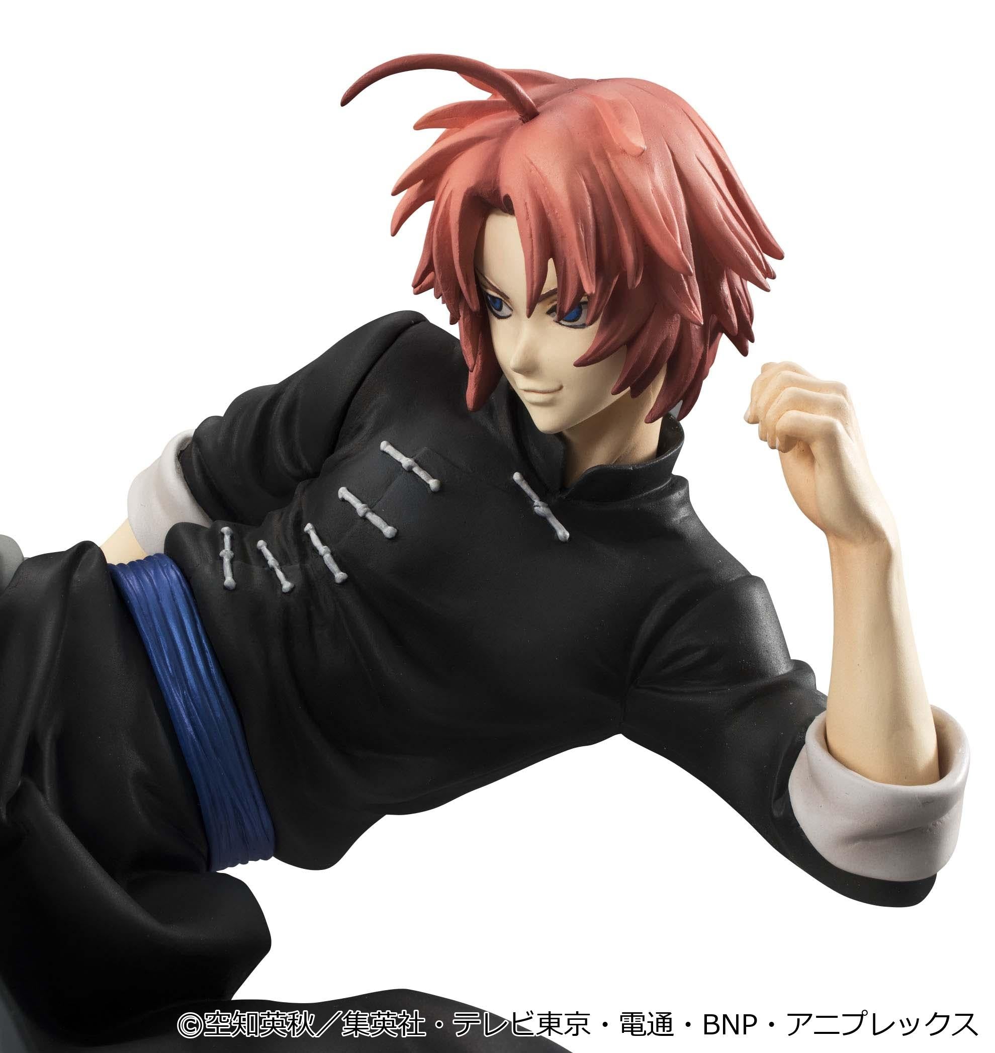 Upper body close-up of G.E.M. Kamui Ver.2 figure showing Chinese-style black shirt and blue sash.