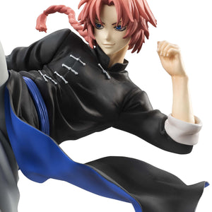 Mid-body view of G.E.M. Series Kamui Ver.2 reissue figure highlighting floating black robe and ready fist.