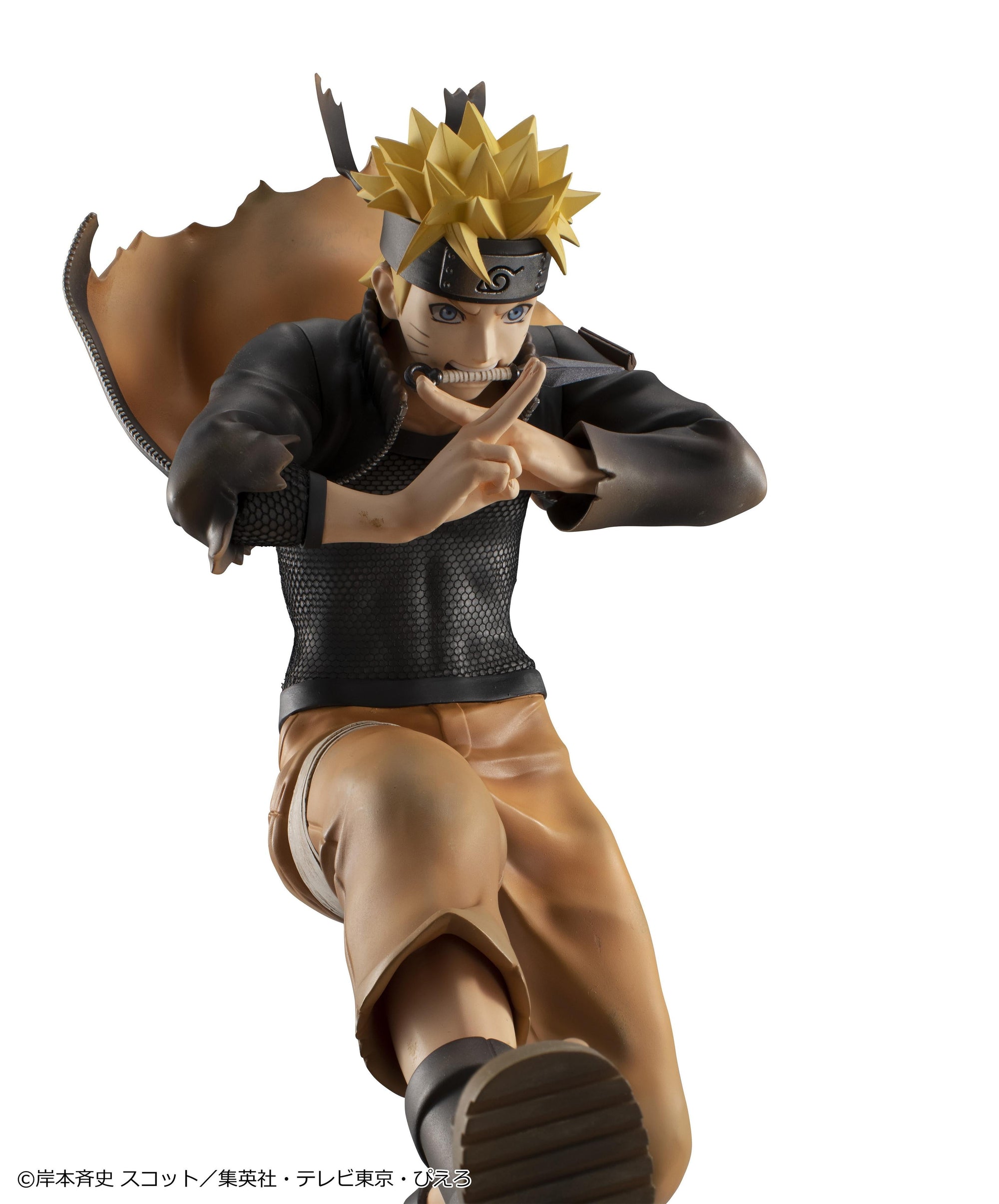 High-angle head shot showing the detailed face sculpt and spiky blonde hair of G.E.M. Series Naruto Uzumaki Great Ninja War Ver. figure.