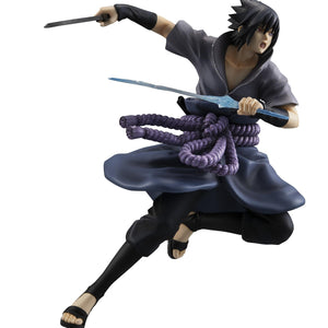 G.E.M. Series Sasuke Uchiha Great Ninja War reissue figure displayed with shouting battle expression and Rinnegan Sharingan eyes.