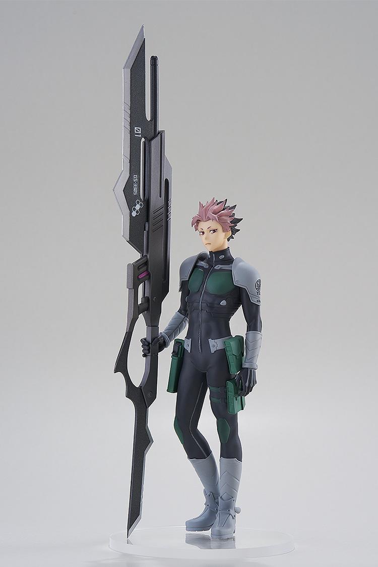 Full-body view of the non-articulated Gen Narumi Pop Up Parade statue by Good Smile Company standing on a clear circular base.