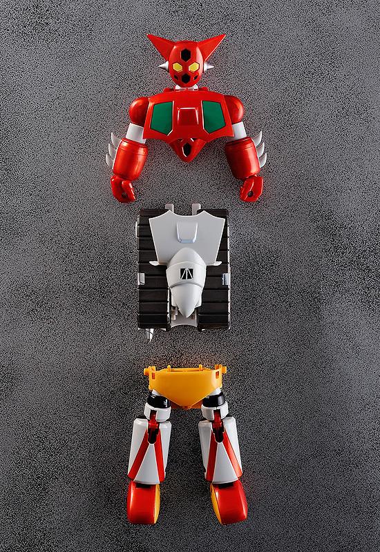Component parts of the red Eagle machine arranged for transformation into Getter-1.