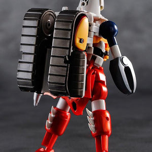Back view of the Getter-2 figure showing the tank treads and streamlined robot design.