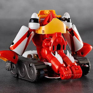 Rear view of the Getter-3 robot figure showing the complex transformation mechanics.