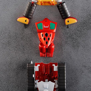 Component parts of the yellow Boar machine arranged for transformation into Getter-3.