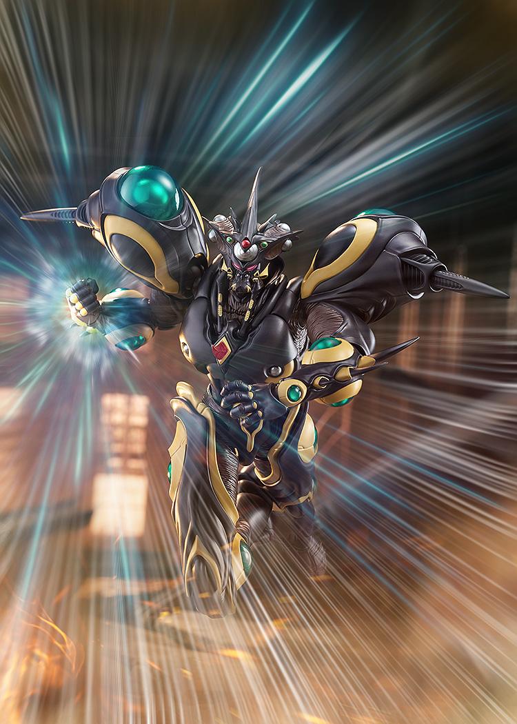 Front view of Gigantic Dark in a charging pose with radial light effects emphasizing its immense power.