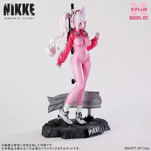 Angled front view of the Alice plastic model kit standing on a themed diorama base with a guardrail.