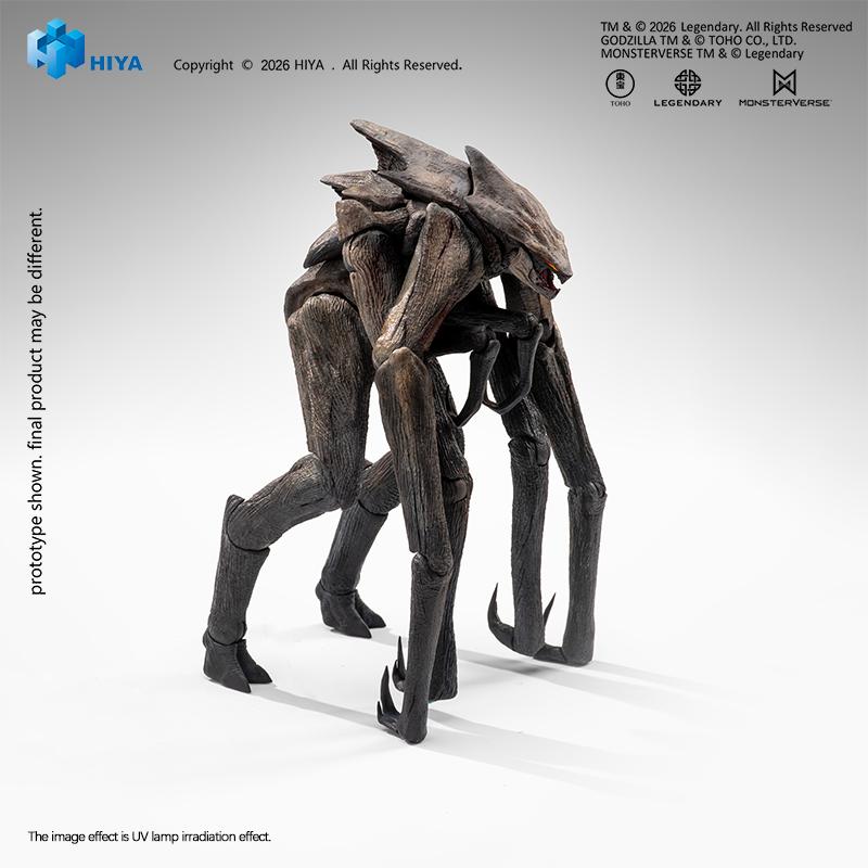 Side profile view of the Hiya Toys MUTO 5.9-inch articulated action figure displayed against a solid white studio background.