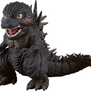 Full-body front angle of the Godzilla Minus One 2023 Nendoroid action figure with open roaring jaws on an isolated white background.