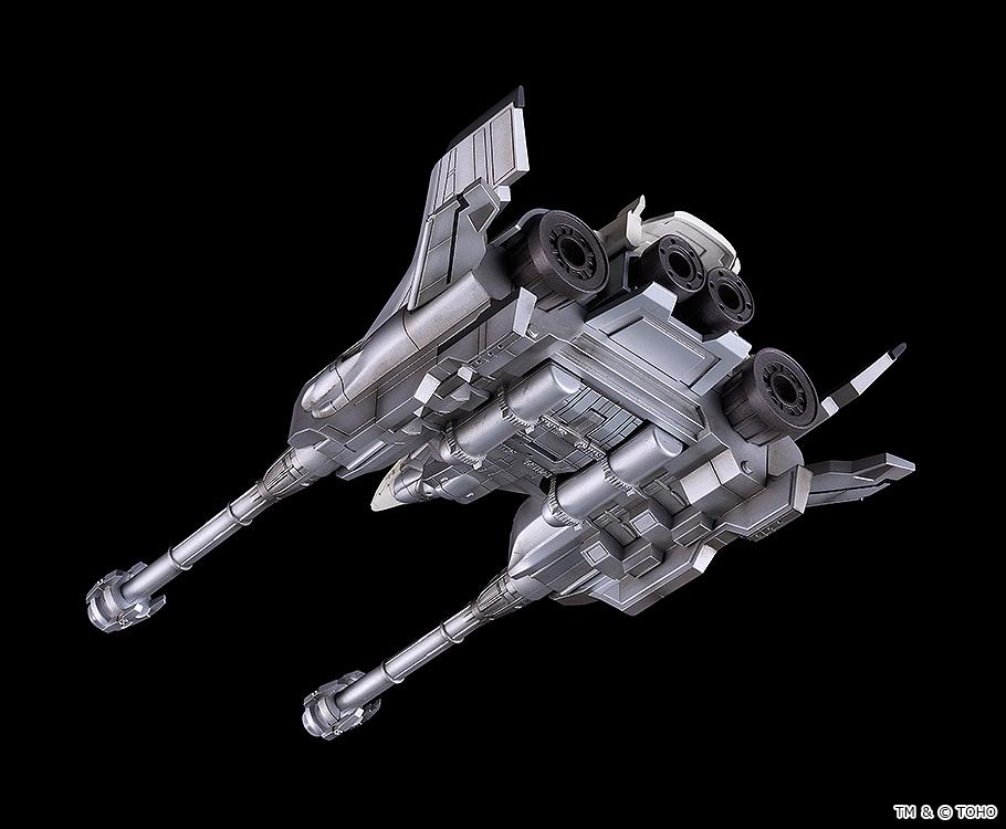 Underside view of the 5.7-inch Moderoid Garuda support aircraft detailing engine thrusters and Mechagodzilla docking latches.