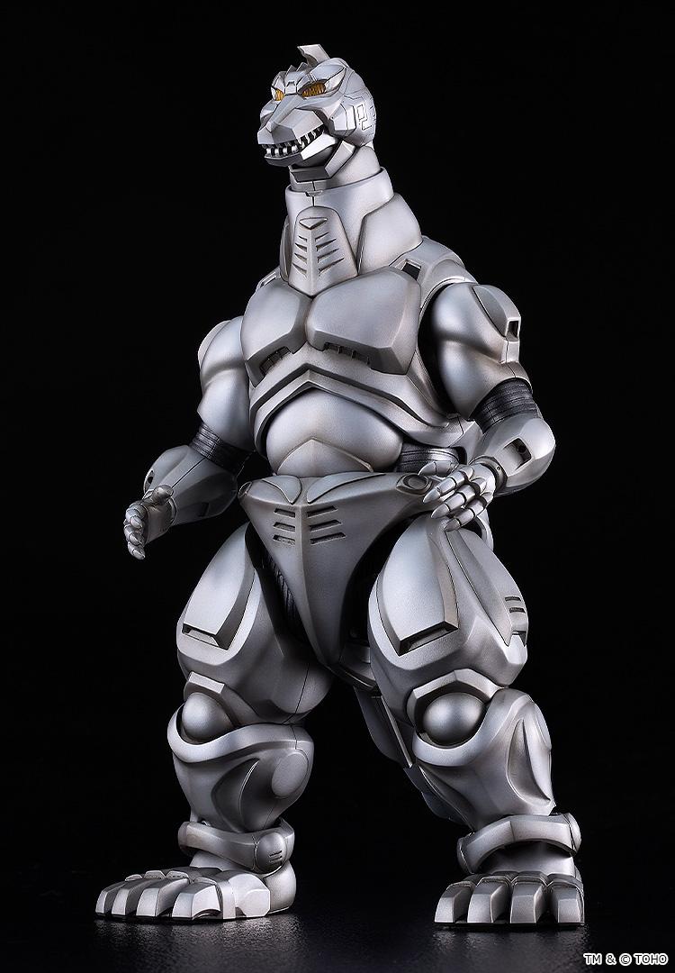 Front three-quarter view of the standalone Moderoid Mechagodzilla model kit without the Garuda backpack attached.
