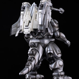Rear perspective of the Moderoid Super Mechagodzilla displaying the docked Garuda support craft with G-Force markings.