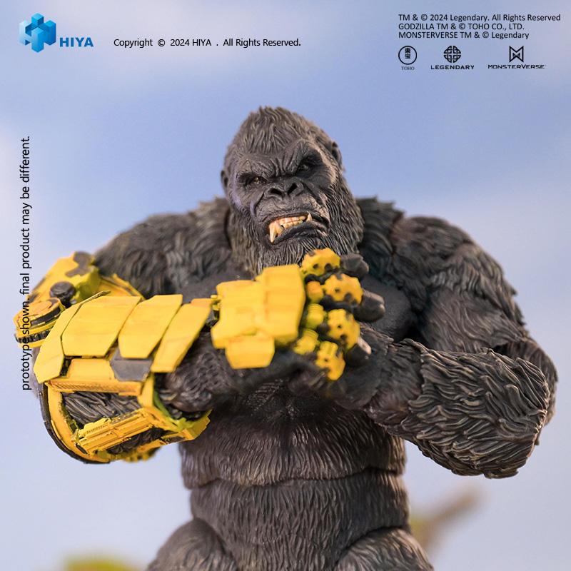 Upper body shot of HIYA Exquisite Basic Kong action figure pounding his B.E.A.S.T. Glove fist against his bare hand.