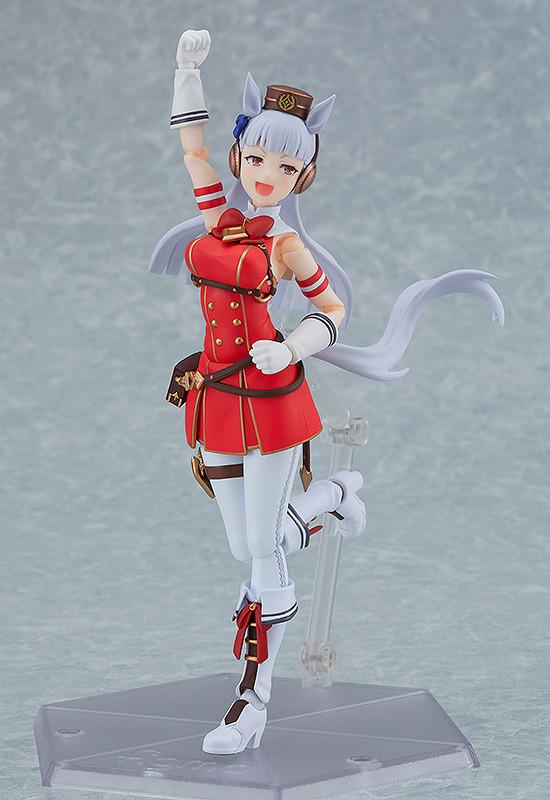 Gold Ship figma using the open-mouth smiling face plate and a victory pose with one arm raised.